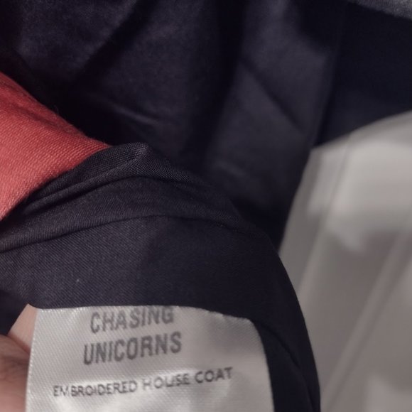 Chasing Unicorns Just Like Heaven Silk Satin Long Kimono - Picture 8 of 11